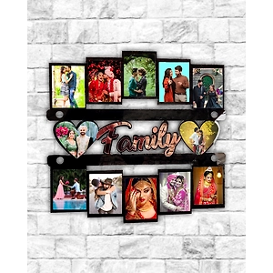 12 Photo Family wooden frame