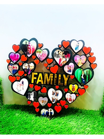 Happy Family Frame Heart Shaped-Bir0046-14-14