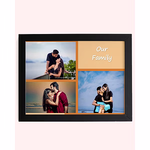 3 Photos Our Family Collage Frame