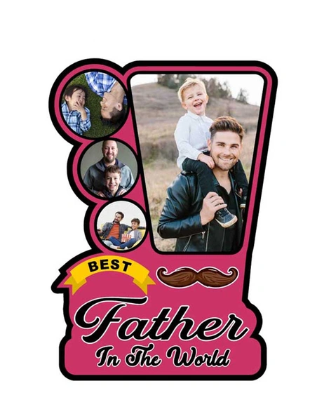 Best Father 4 Photos Wooden Table Frame-ptofrm084-8-8