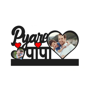 Pyare Papa Wooden Table Photo Stand 2 Photos