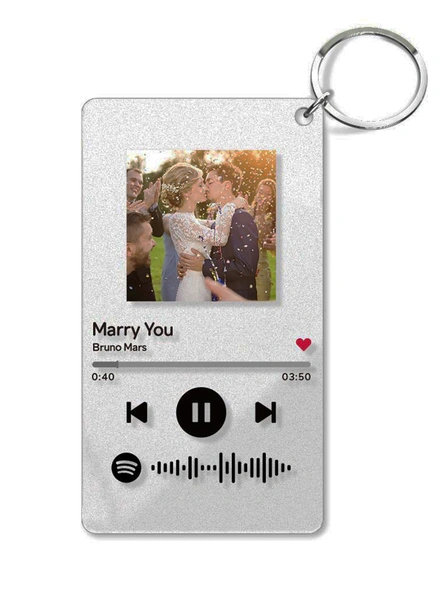 Acrylic Made Spotify Keychain Rectangle Shape-Sptfykc001