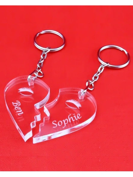 Acrylic Couple Engraved Keychain-WoodKC-001