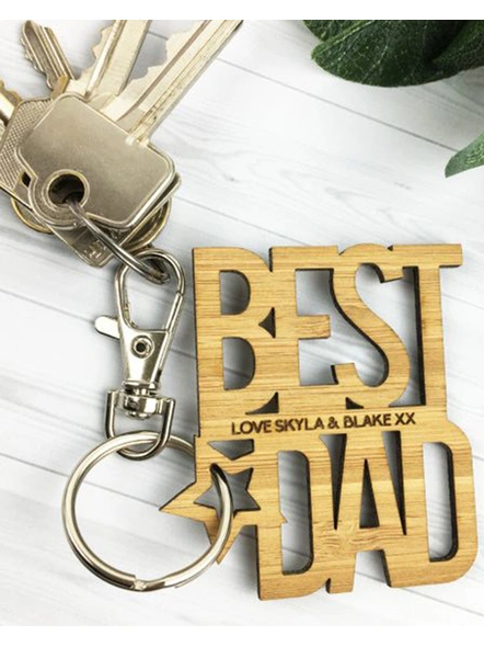 Best Dad Personalized Keychain-WoodKC-003