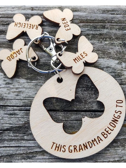 Personalized Engraved Butterfly Keychain-WoodKC-011