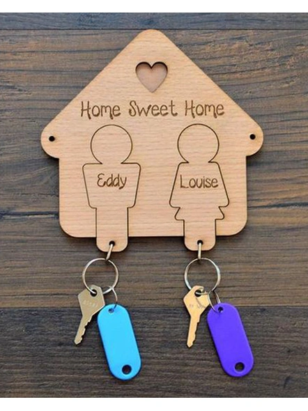 Personalized Keychain with Holder-WoodKC-013