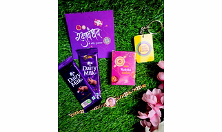 Personalized Metal Rakhi Combo 03