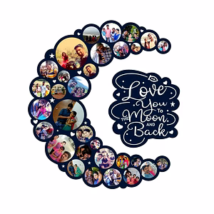 31 Pics Moon Collage Frame Hanging