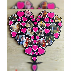 14 Photos Multi Hearts Collage Frame