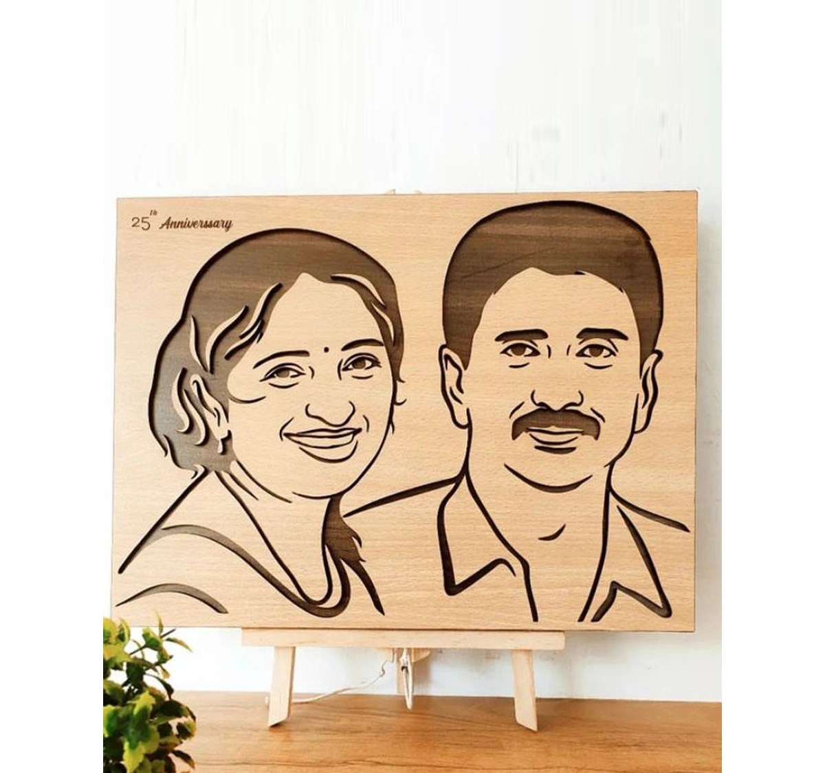 Double Face 3D Wooden Portrait, Wooden Portrait