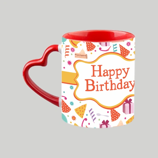 Happy Birthday Celebrations Heart Handle Mug-Heart Handle Photo Mug-2