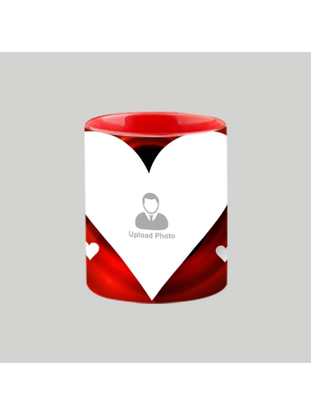 Red Hearts happy wedding heart handle Mug-Heart Handle Photo Mug-2