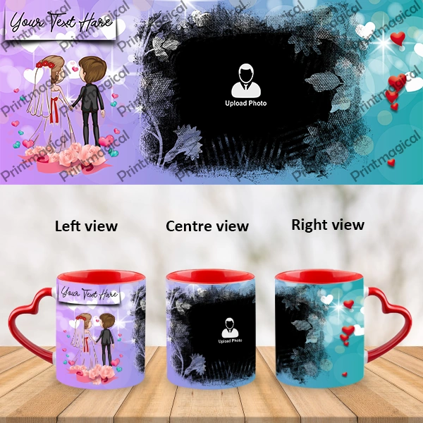 Dream Couples Personalized Heart Handle Mug-Heart Handle Photo Mug-1