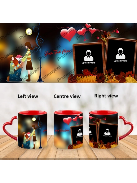 Proposing Couple Personalized Heart Handle Mug-Heart Handle Photo Mug-1
