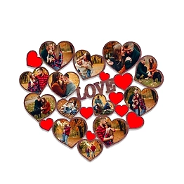 Heart Collage Frame 17 Photos