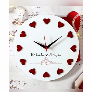 Personalized Loving Hearts Wall Clock