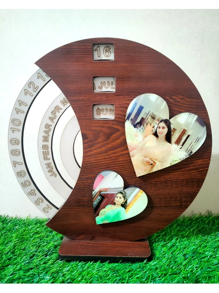 2 Photos Never Ending Wooden Calender-12*12 Inches-2