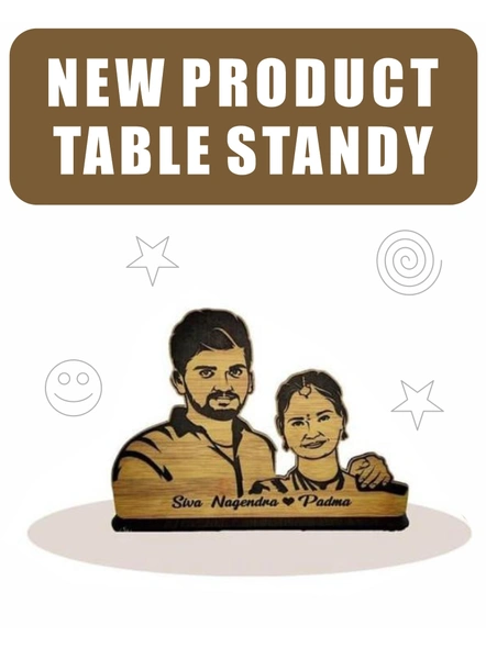 Wooden Engraved Table Standy for Couple-Standy02