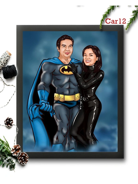 Batman Couple Caricature Frame Design 12-Carc015
