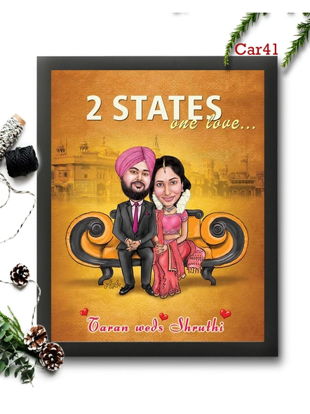 2 States Couple Movie Caricature Frame Design 41-Carc044