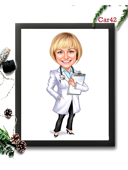 Doctor Caricature Frame Design 42