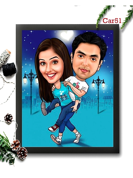 Couple Caricature Frame Design 51