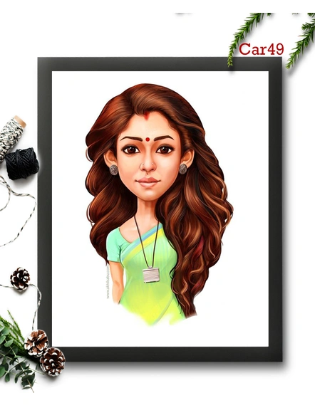 Girl in Saree Caricature Frame Design 49-Carc052