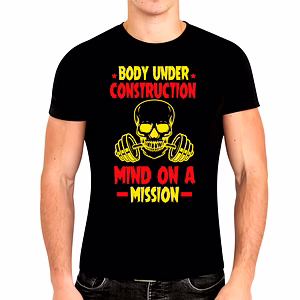 Body Under Mission Mind on Mission Unisex Printed Gym T Shirt
