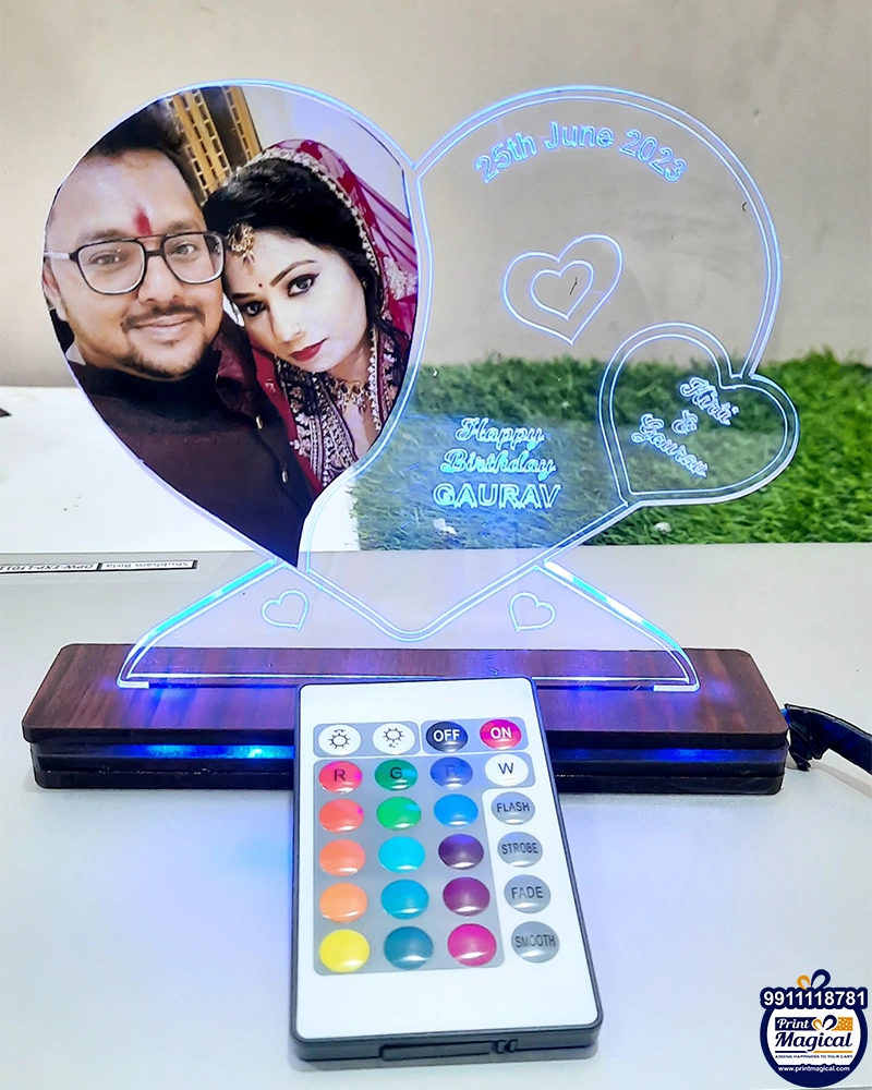 Personalized Anniversary LED Table Top with Remote Control Lights-anniv0021-1