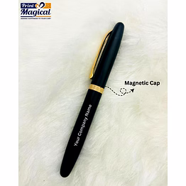customized executive black roller pen | corporate pen | print magical gifts