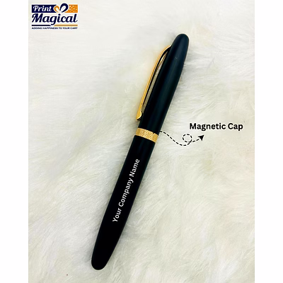 customized executive black roller pen | corporate pen | print magical gifts