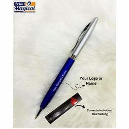 custom engraved blue metal premium ball pen | corporate gifts & personalized writing pens | luxury gift ideas