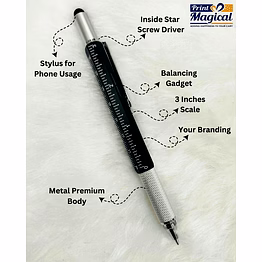 6-in-1 multifunction pen – stylus, ruler, gradient set, screwdrivers & ballpoint pen