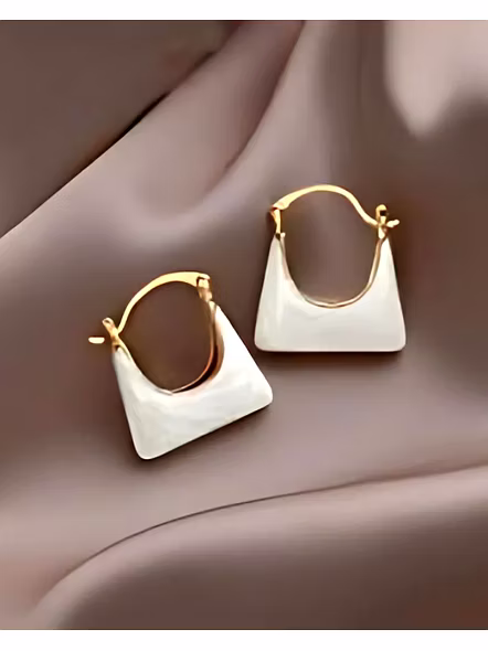 Elegant Gold-Plated Handbag Hoop Earrings – Korean Vintage Purse Design