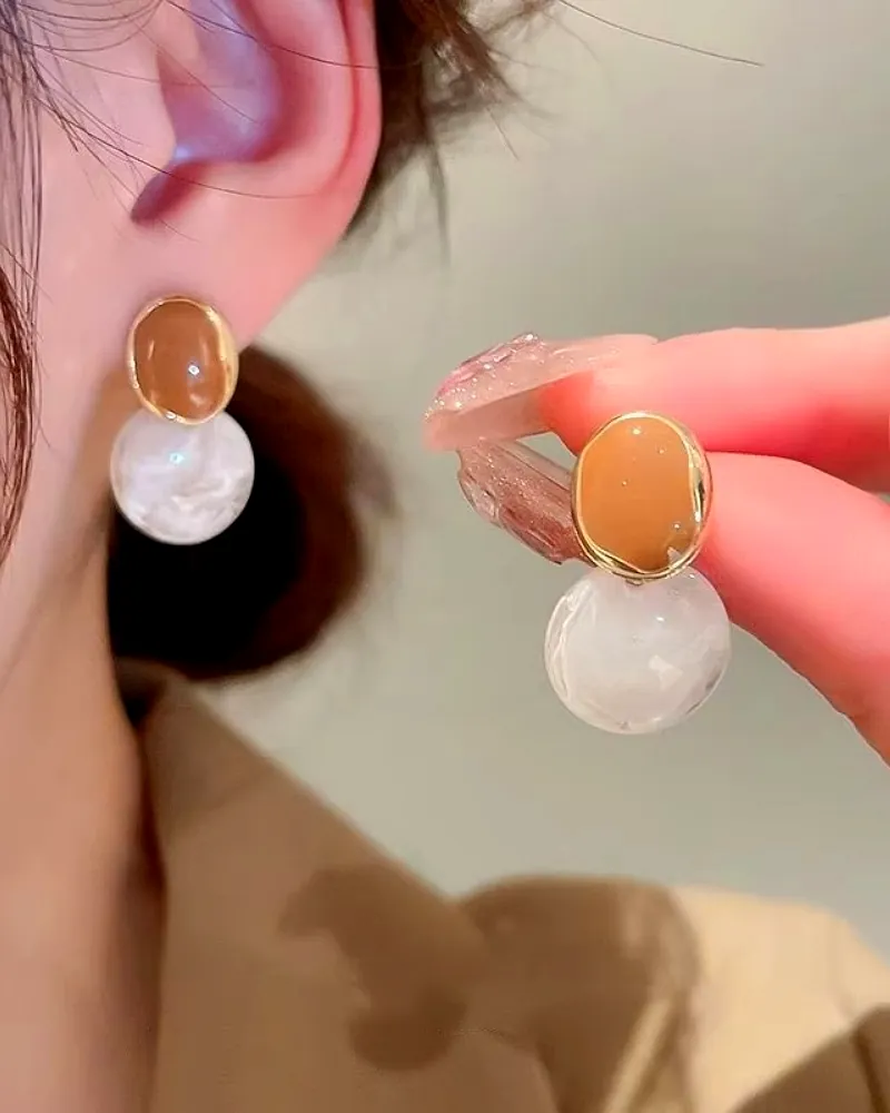 Chocolaty Affair Pearl Stud Earrings - Elegant Fashion Jewelry by Print Magical Gifts by Print Magical Gifts