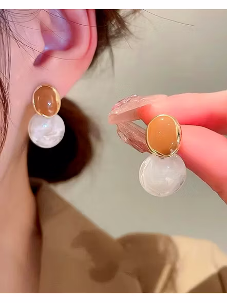 Chocolaty Affair Pearl Stud Earrings - Elegant Fashion Jewelry by Print Magical Gifts