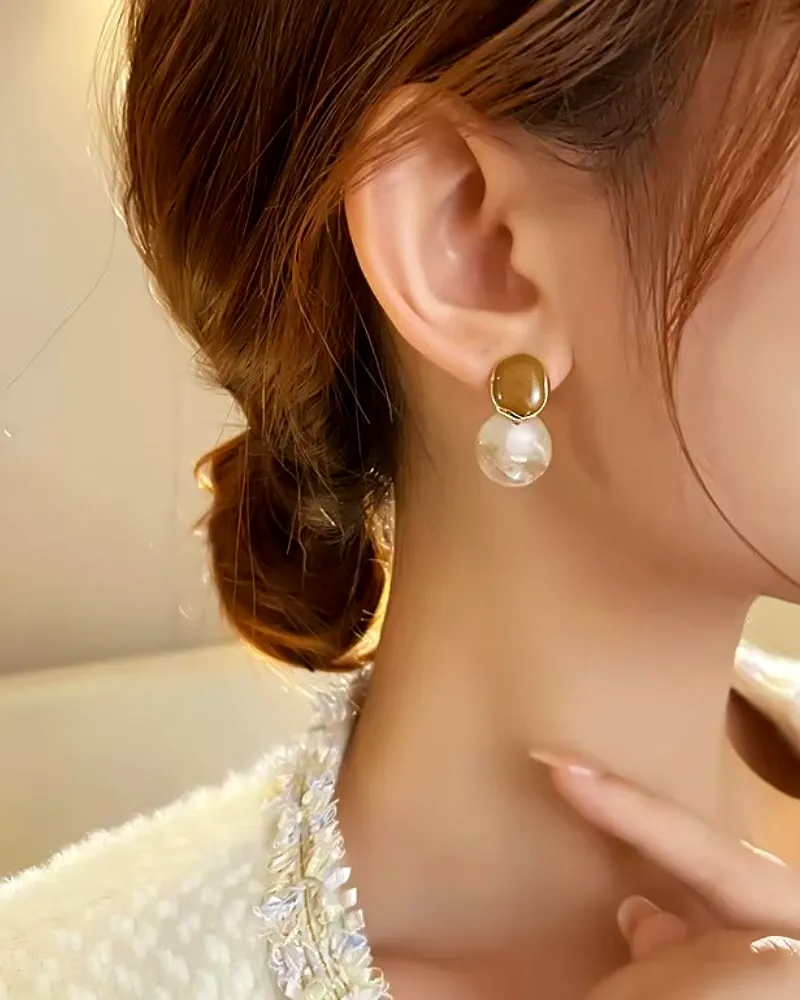 Chocolaty Affair Pearl Stud Earrings - Elegant Fashion Jewelry by Print Magical Gifts by Print Magical Gifts