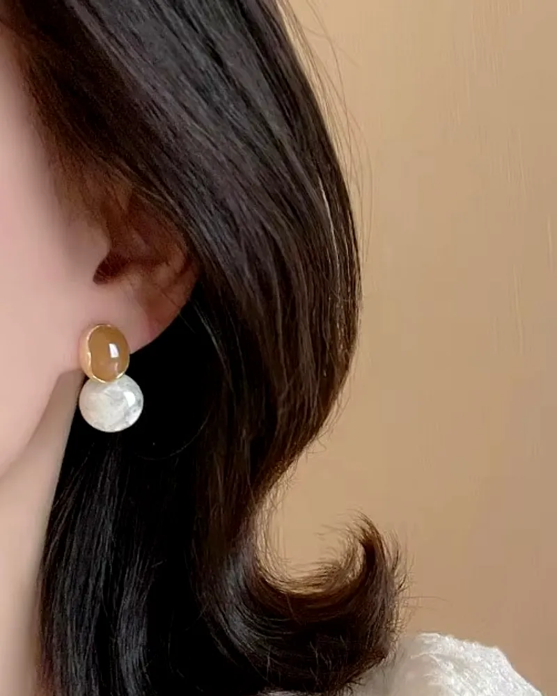 Chocolaty Affair Pearl Stud Earrings - Elegant Fashion Jewelry by Print Magical Gifts by Print Magical Gifts