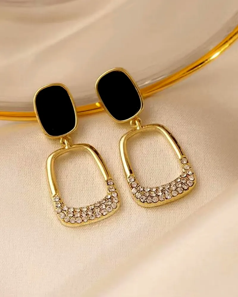 Korean Square Rhinestone Geometric Dangle Earrings – Print Magical Gifts by Print Magical Gifts