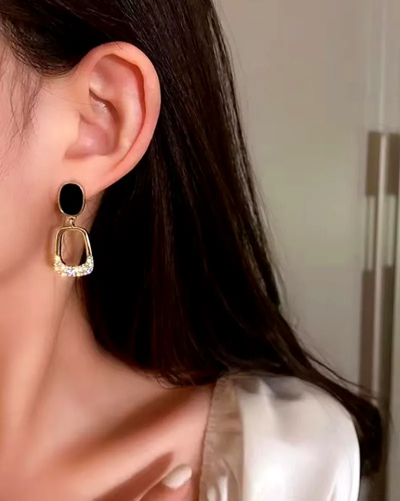 Korean Square Rhinestone Geometric Dangle Earrings – Print Magical Gifts by Print Magical Gifts