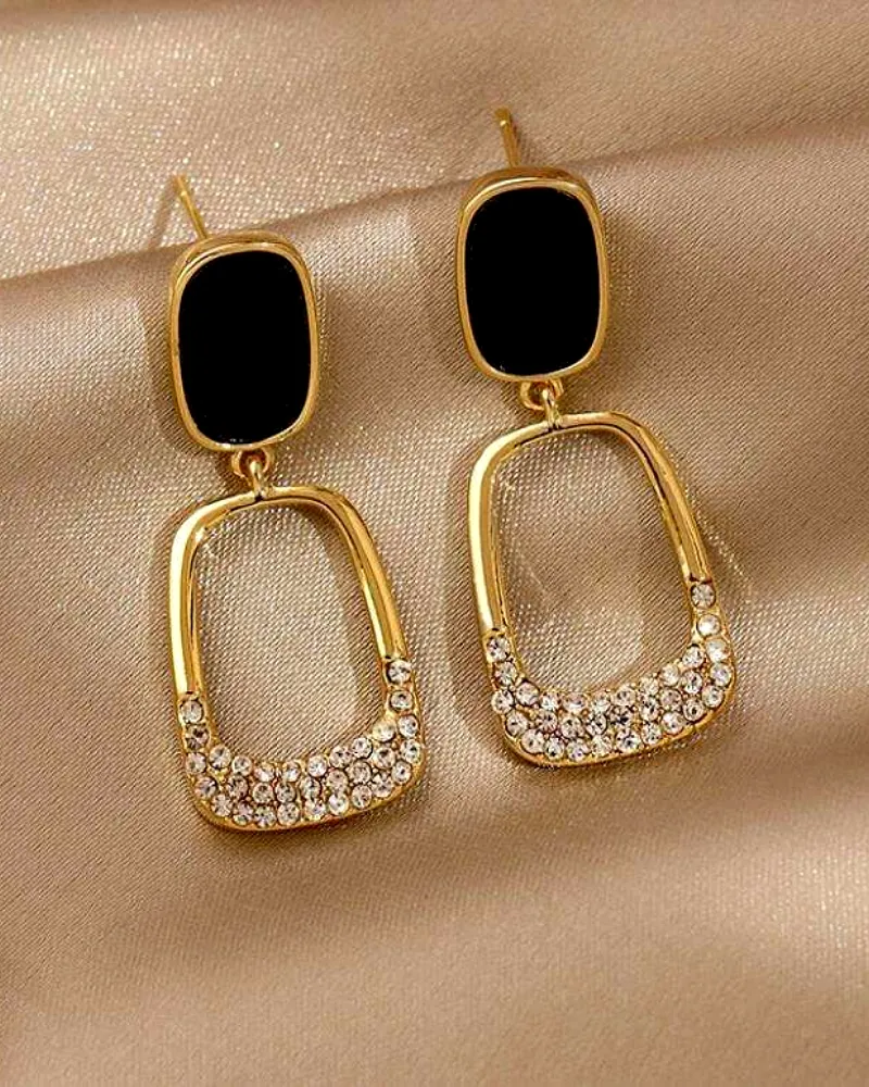 Korean Square Rhinestone Geometric Dangle Earrings – Print Magical Gifts by Print Magical Gifts