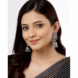 Latest Oxidised Metal Antique Design Stylish Traditional Jhumka Earrings - Print Magical Gifts