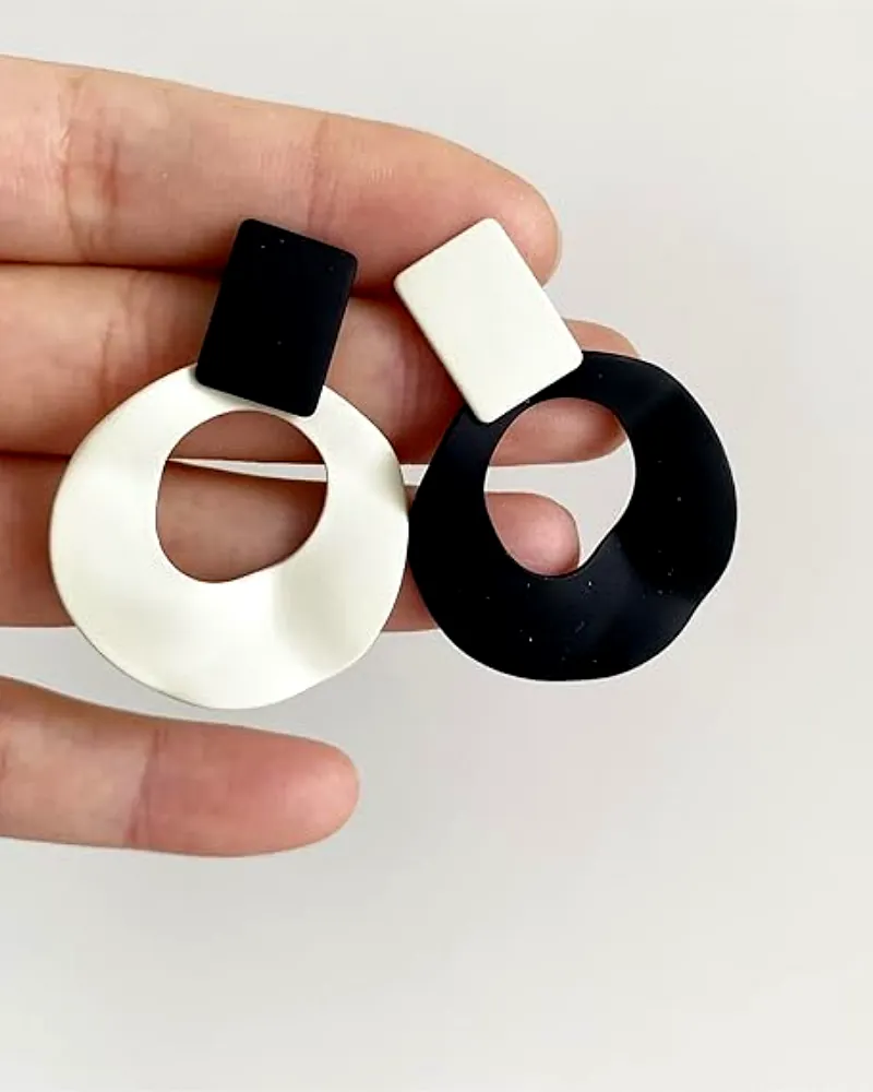 Geometric Irregular Circle Earrings – Stylish Women's Accessories | Print Magical Gifts by Print Magical Gifts