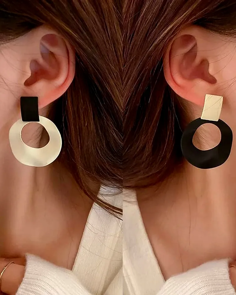 Geometric Irregular Circle Earrings – Stylish Women's Accessories | Print Magical Gifts by Print Magical Gifts