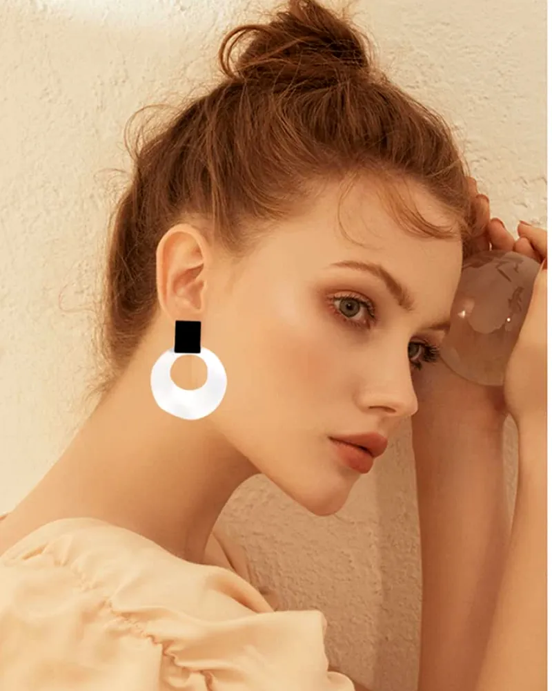 Geometric Irregular Circle Earrings – Stylish Women's Accessories | Print Magical Gifts by Print Magical Gifts