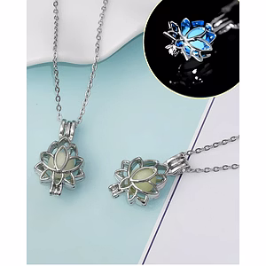 Print Magical Gifts Glowing Lotus Pendant Necklace – Korean Fashion Jewelry