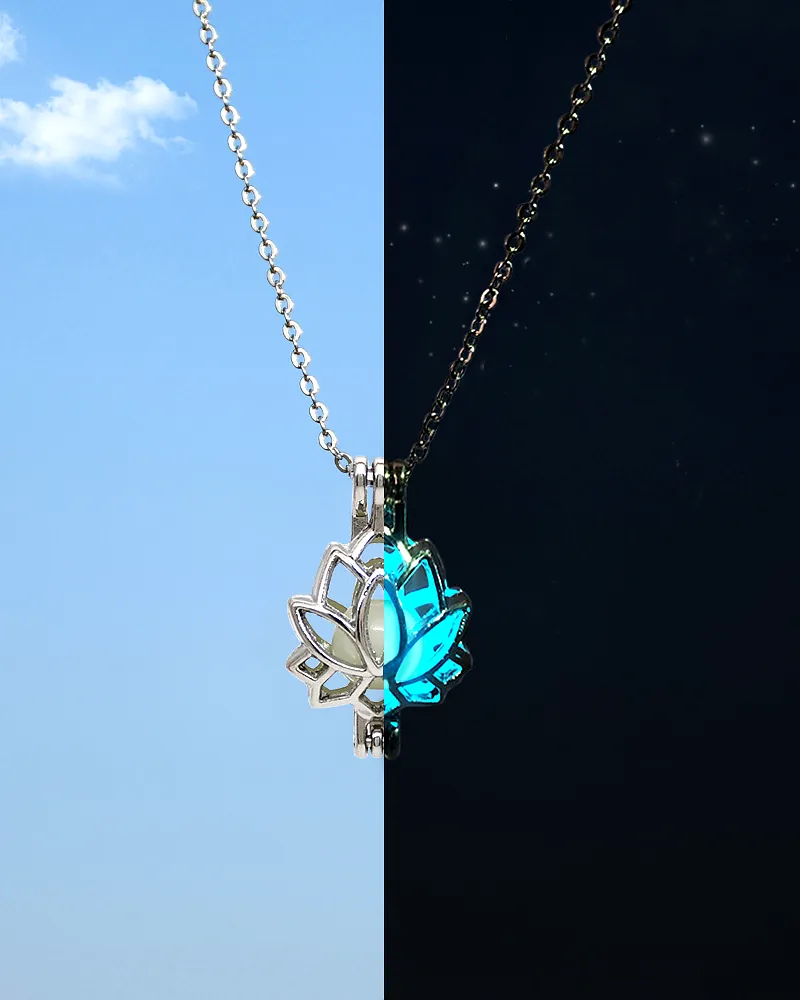 Print Magical Gifts Glowing Lotus Pendant Necklace – Korean Fashion Jewelry by Print Magical Gifts