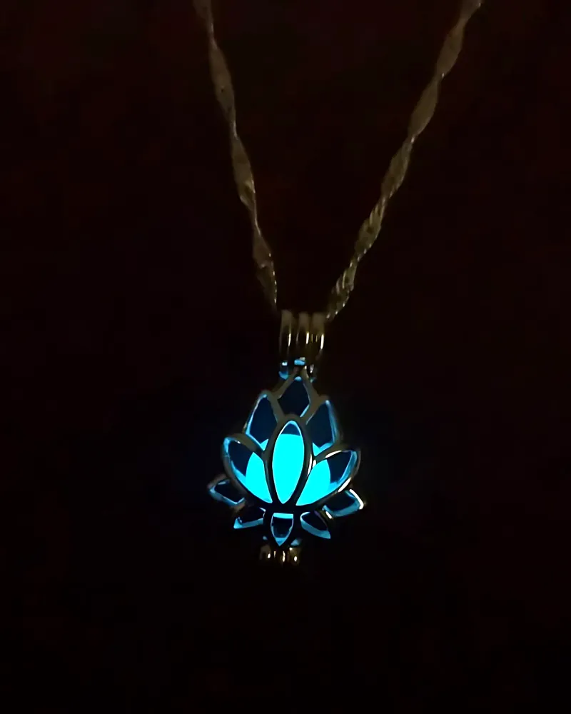 Print Magical Gifts Glowing Lotus Pendant Necklace – Korean Fashion Jewelry by Print Magical Gifts