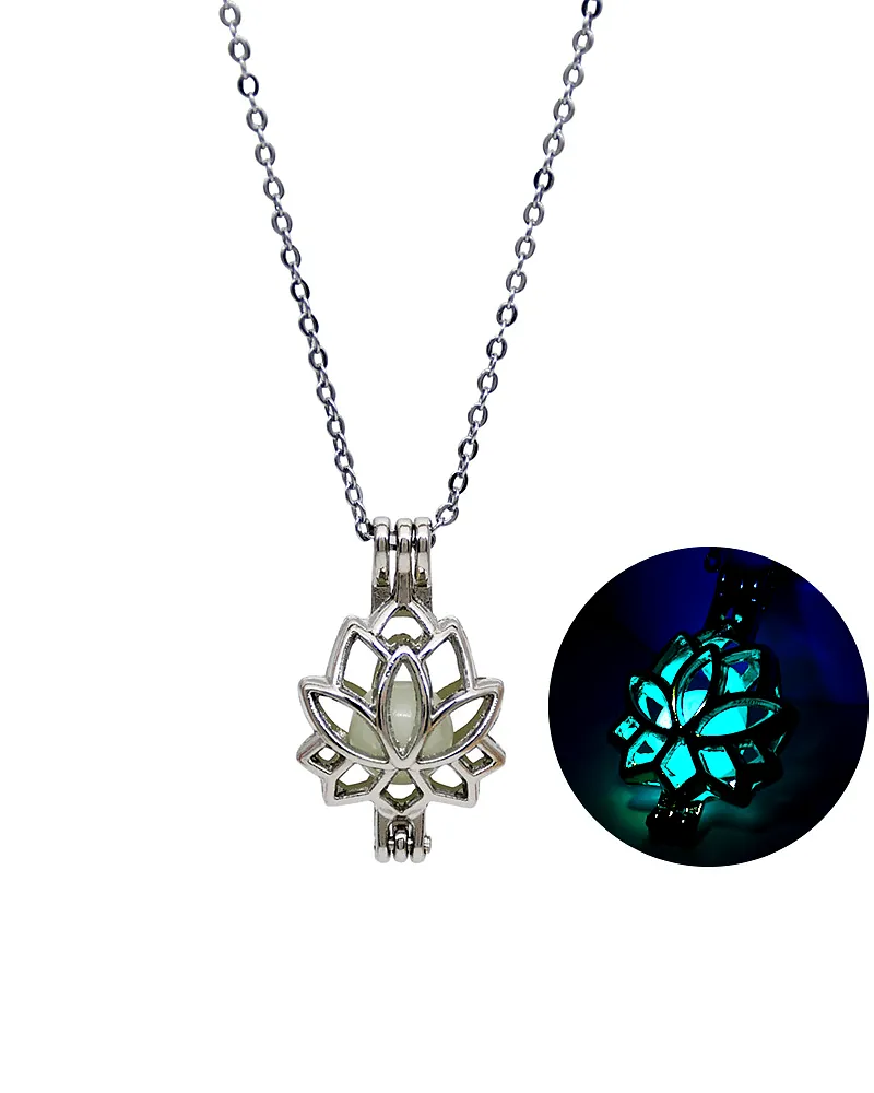 Print Magical Gifts Glowing Lotus Pendant Necklace – Korean Fashion Jewelry by Print Magical Gifts