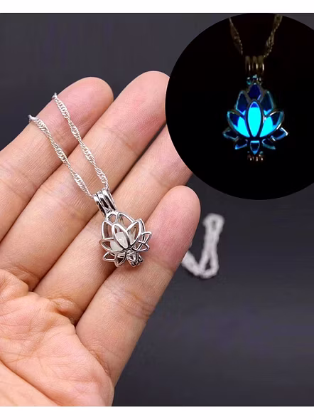 Print Magical Gifts Glowing Lotus Pendant Necklace – Korean Fashion Jewelry